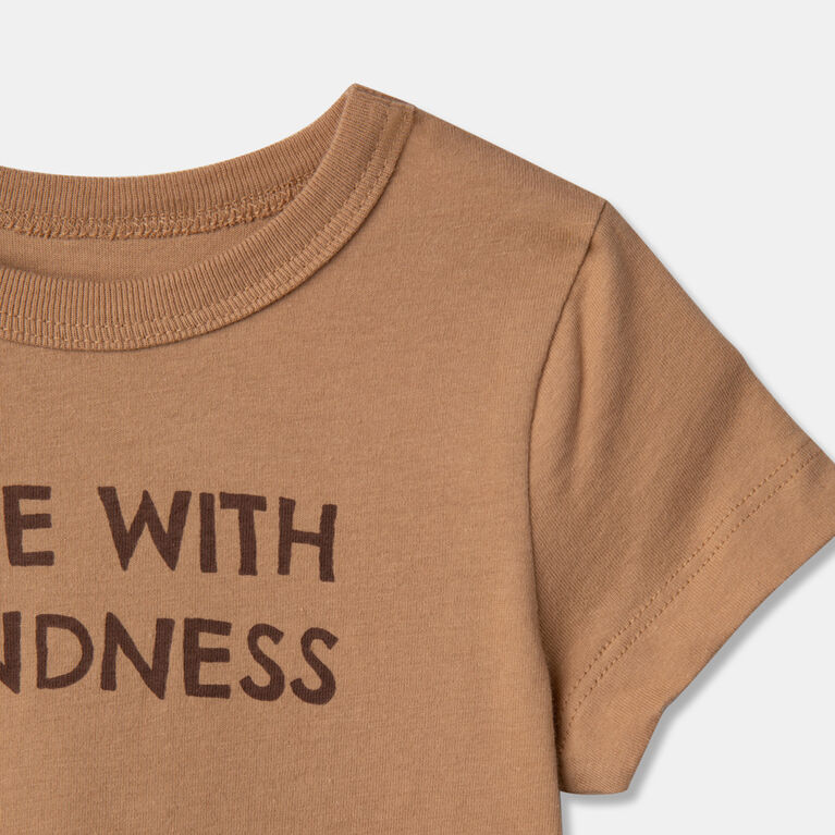 RISE Little Earthling Short Sleeve Tee Brown Rise Kindness Sleeve
