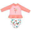 Koala Baby 2Pc Long Sleeve Rash Guard Set Coral Flamingo, 3-6 Months