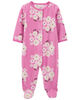 Carter's Floral Snap Up Fleece Sleep and Play Pajamas Pink 3M