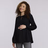 Motherhood - Long Sleeve Keyhole Blouse - Black - L