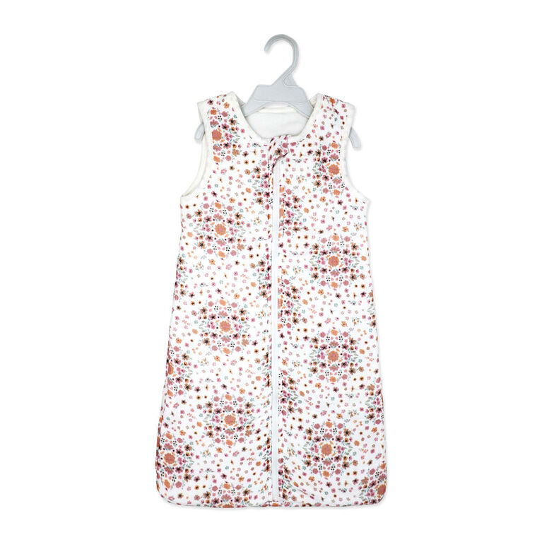 Baby Mode Signature Gigoteuse 2 couches en mousseline/vison : Bouquet de fleurs roses 6-12 mois