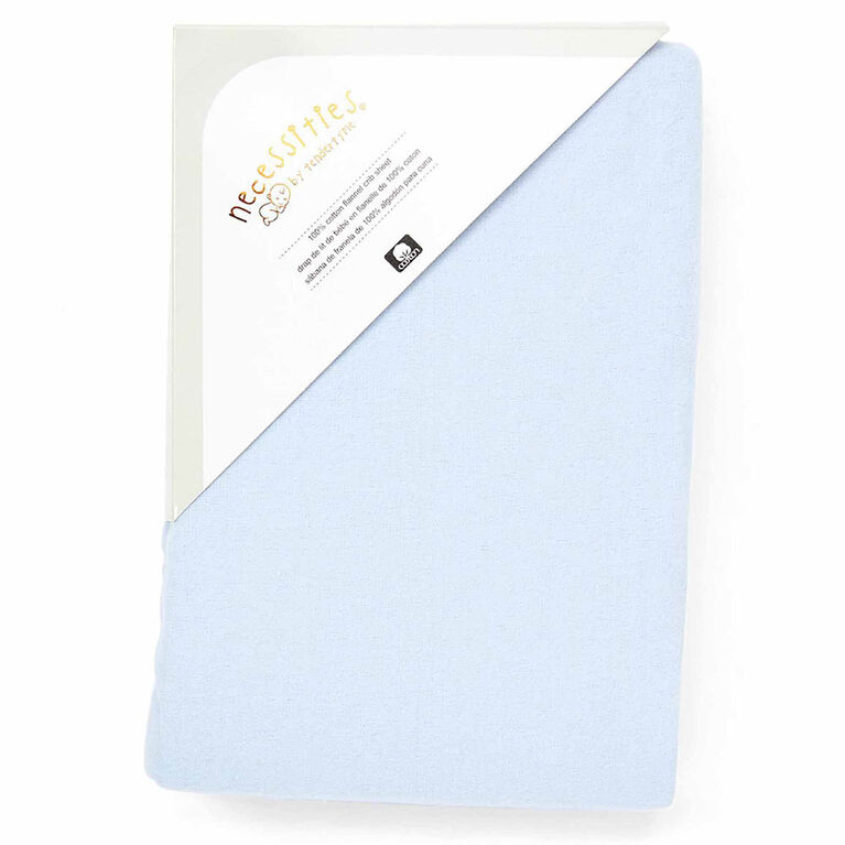 Necessities By Tendertyme Blue Flannel Crib Sheet