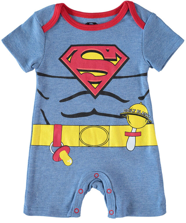 Superman Newborn Future Superhero 2 Pack Rompers 3-6M Blue