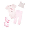 Naturelle 5 Piece Layette Box Set: Pink 0-6M