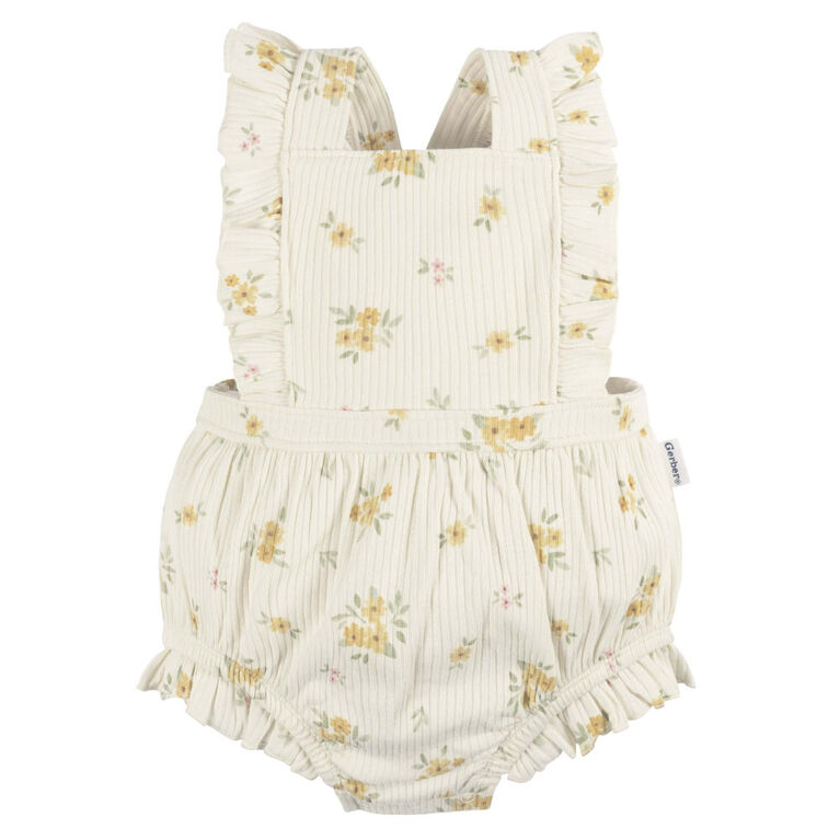 Gerber Childrenswear - Romper with Ruffle Bouquets - 12M