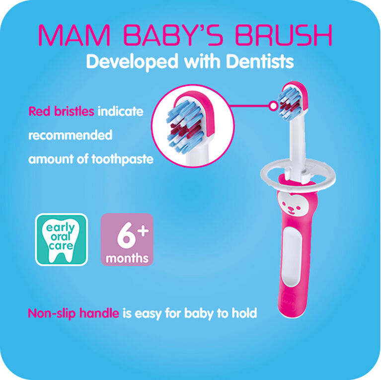 Brosse Baby's Brush MAM, 6 mois et plus, 2 unité,