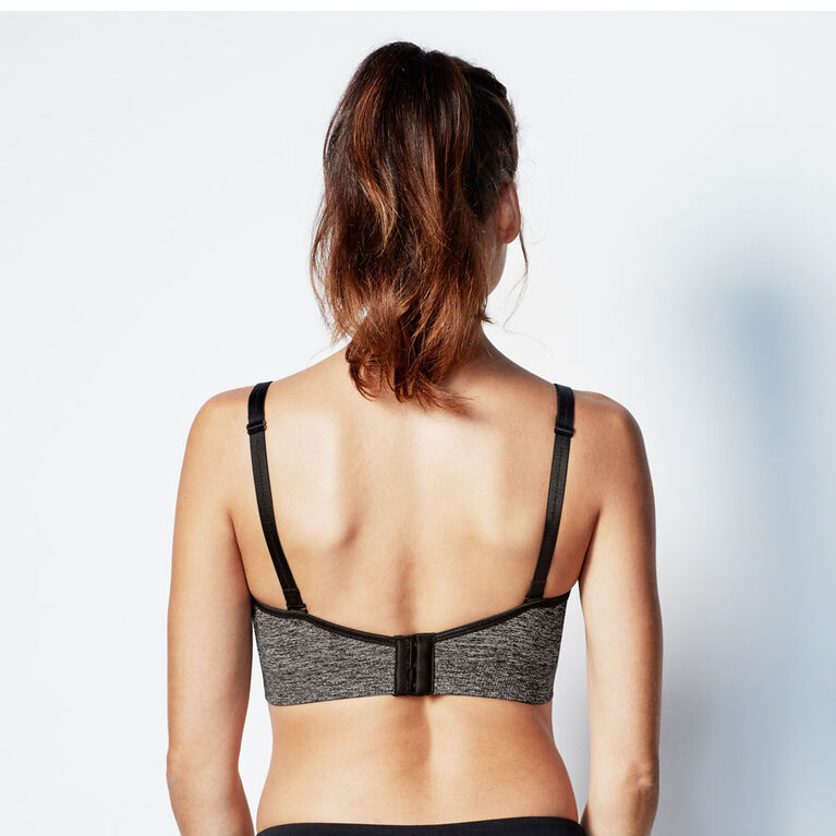 Bravado Designs Body Silk Seamless Yoga Nursing bra - Charcoal Heather, Small