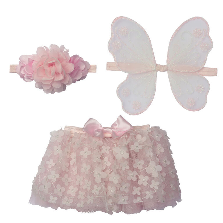 Elly & Emmy pink butterfly 3 piece tutu set