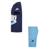Nike Sportswear French Terry Cargo Shorts Set - Baltic Blue - Size 7