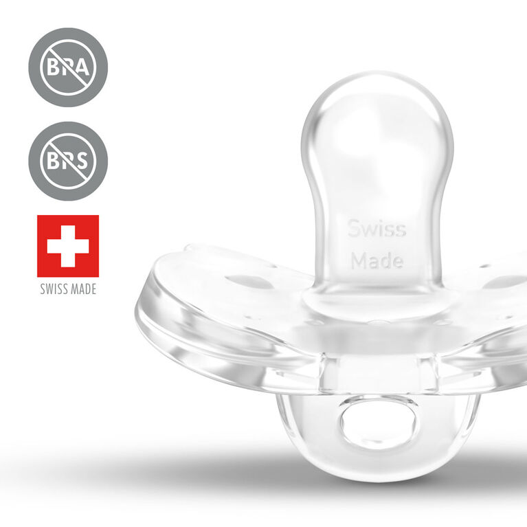 La nouvelle Sucette une pièce SILICONE SOUPLE Medela Baby est conçue pour soutenir la succion naturelle de bébé, sans BPA, légère et orthodontique. 0-6 mo Fille