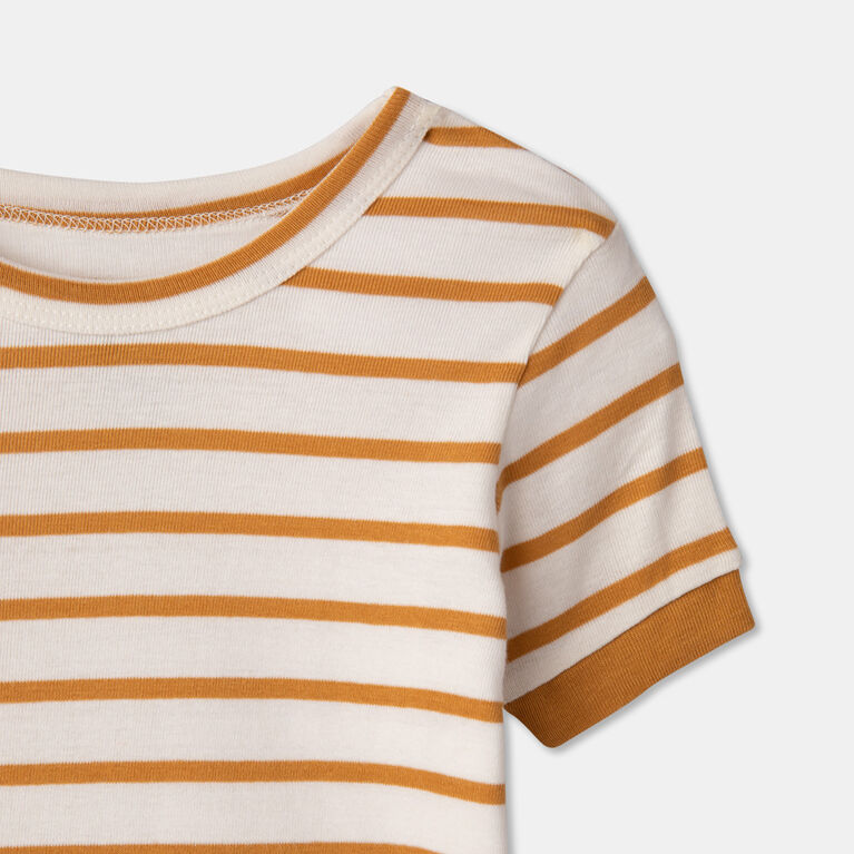 Short Sleeve 2 Piece Sleep Orange Stripe 3Y