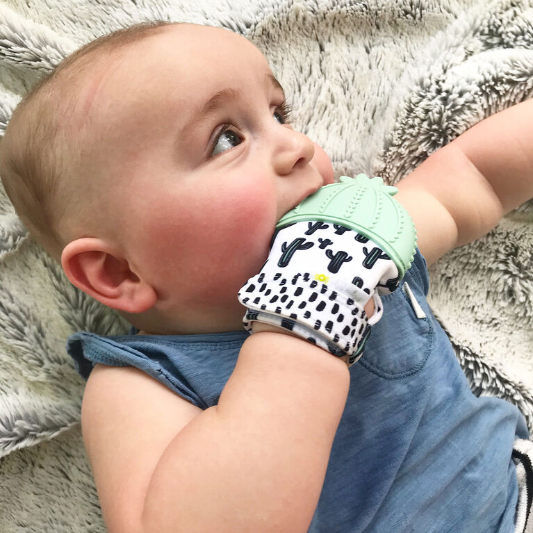 Itzy Ritzy Teething Happens Teething Mitt - Cactus