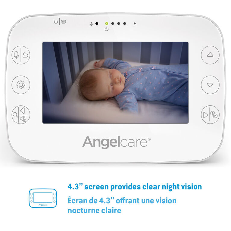 Moniteur de mouvements pour bébé Angelcare® AC327 avec sons, vidéo et écran couleur de 4,3 pouces