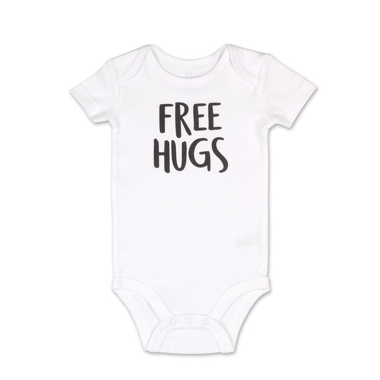 Koala Baby 4 Pack Short Sleeved Bodysuit, Free Hugs, 3-6 Months