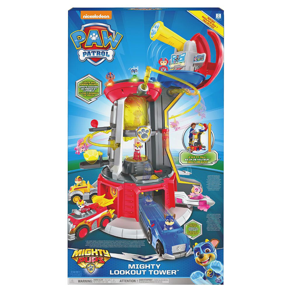 PAW Patrol Mighty Pups Super PAWs Lookout Tower Playset with Lights and Sounds