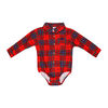 Little Gent Ensemble de bretelles à carreaux rouges 12 mois