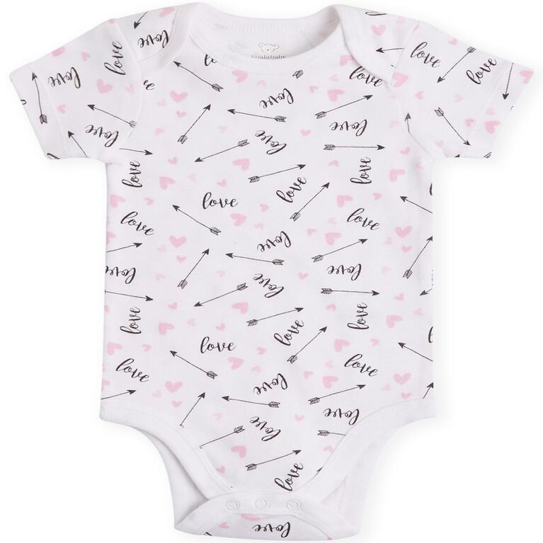 Koala Baby 4 Pack Short Sleeve Bodysuit Pink