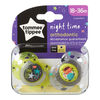 Tommee Tippee Closer to Nature 2-Pack 18-36m Night Time Pacifier - Green/Grey