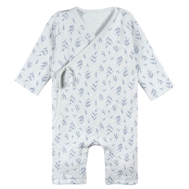Just Born - 1 Piece Side-Tie Coverall - Blue 3-6M