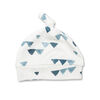 Lulujo Baby Hello World Newborn Bamboo Hat and Swaddle Blanket Set Navy Triangle