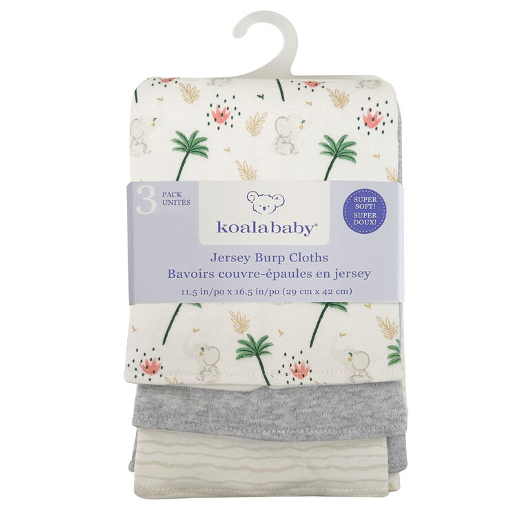 Koala Baby 3 pack Elephants Jersey Burpcloths