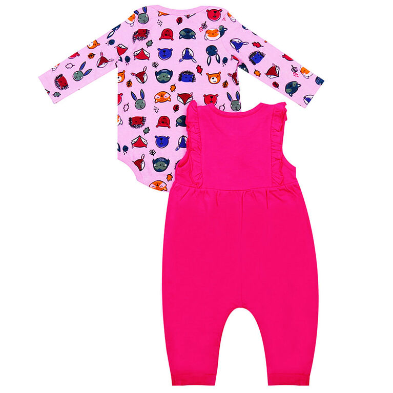 earth by art & eden - Olivia Overall Set - 2-Piece Set - Powder Pink Multi, 12 Months