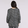 Motherhood - Long Sleeve Keyhole Blouse - Black print - S