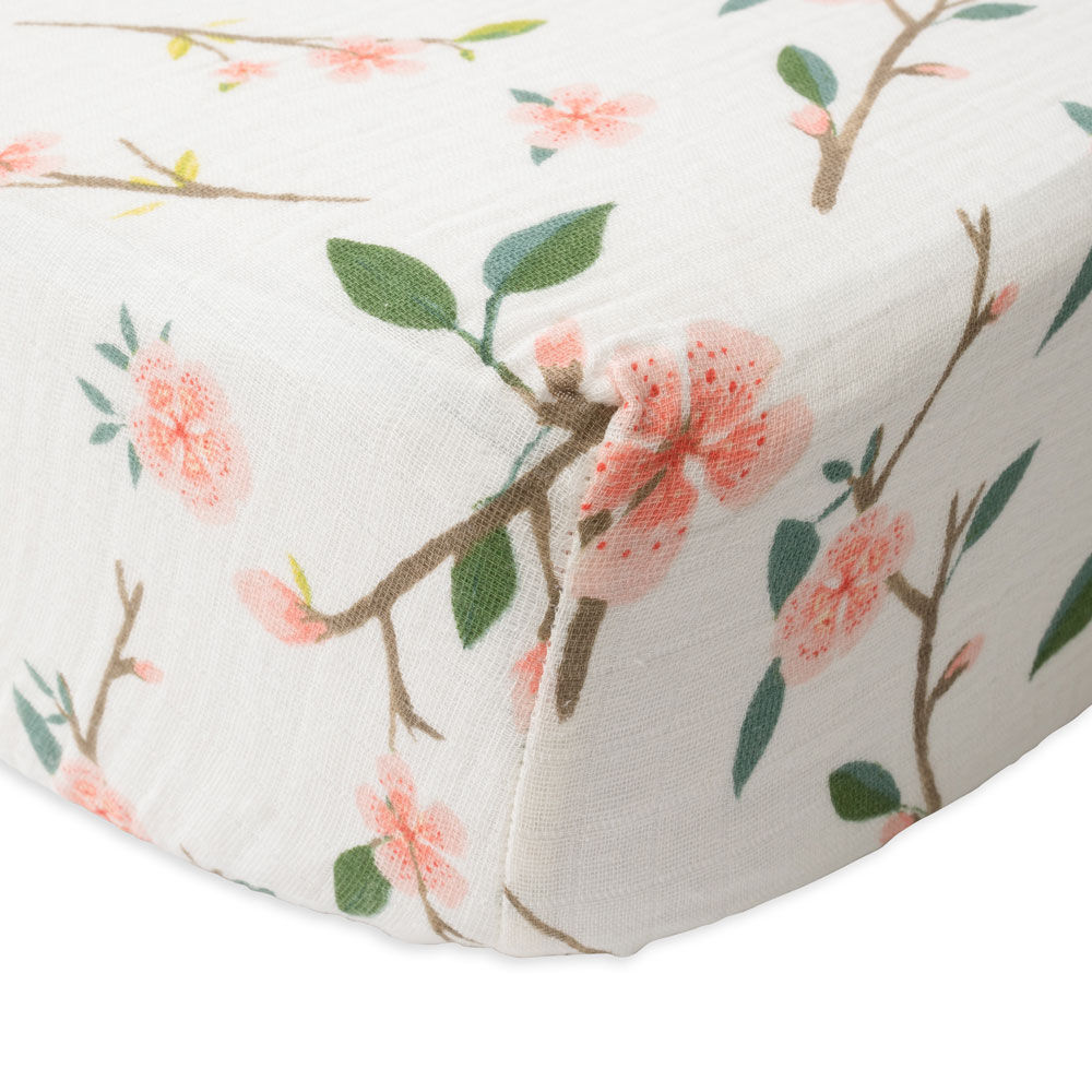 peach crib sheet