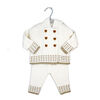 Rock-A-Bye Baby Boutique Cream Knitted 2-Piece Cardgian and Pant Gift Set: 3-6m