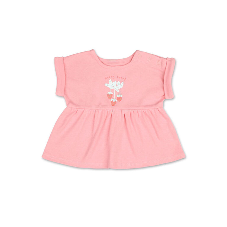 Koala Baby Strawberries Rolled Sleeve Top/Legging 2 Piece Set, 0-3 Months