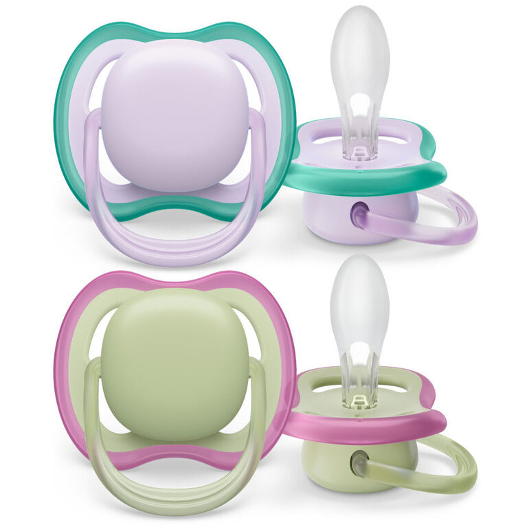 Avent Ultra Air Pacifier 0-6m lilac/ green 2pk