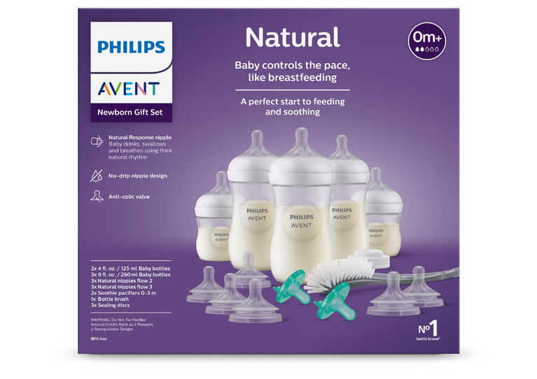 Ensemble-cadeau d’accessoires naturels pour nouveau-né Philips Avent