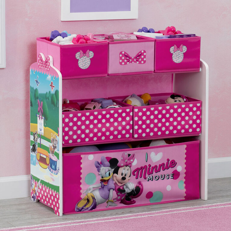 Delta Children - Disney Minnie Mouse 6 Bin Design and Store Toy Organizer