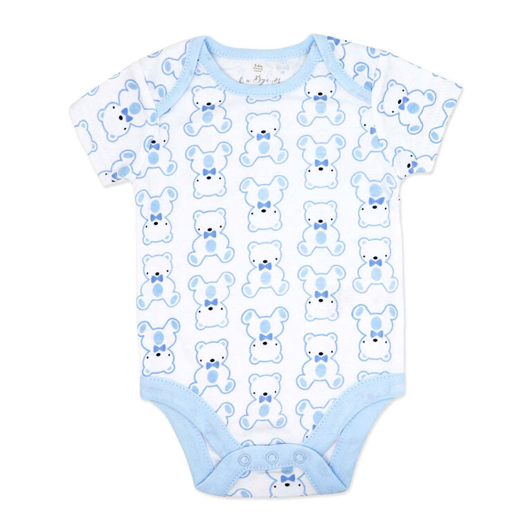 Rock a Bye Baby 5 Piece Ribbed Velour Set: Blue Bear
