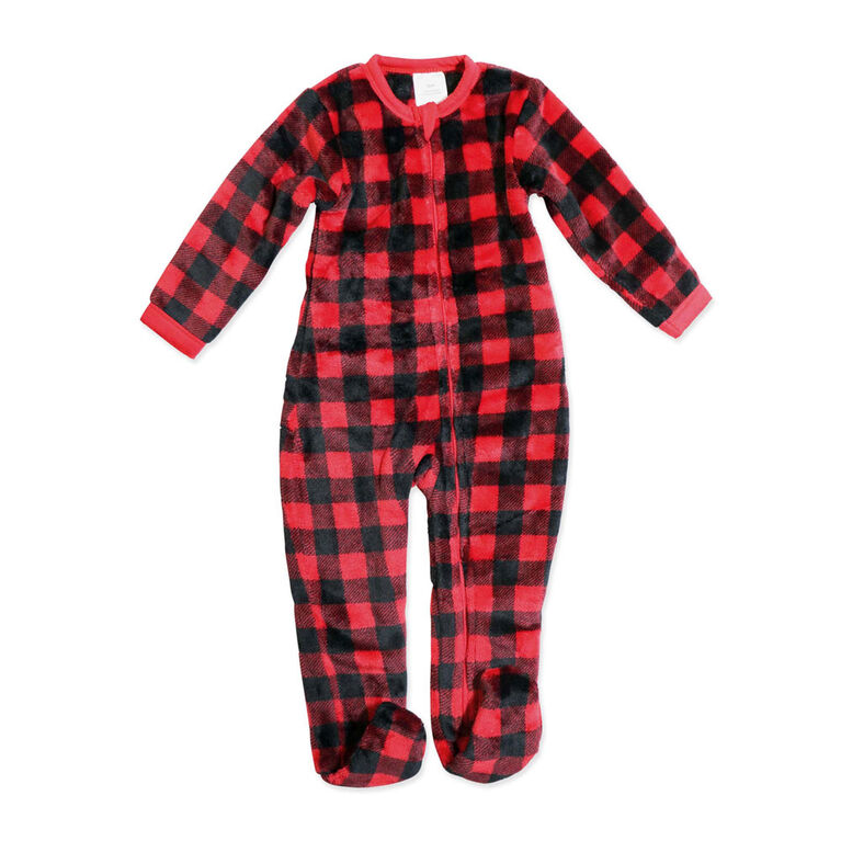 Baby Mode  Dormeuse en peluche : Carreaux de buffle rouge 12M