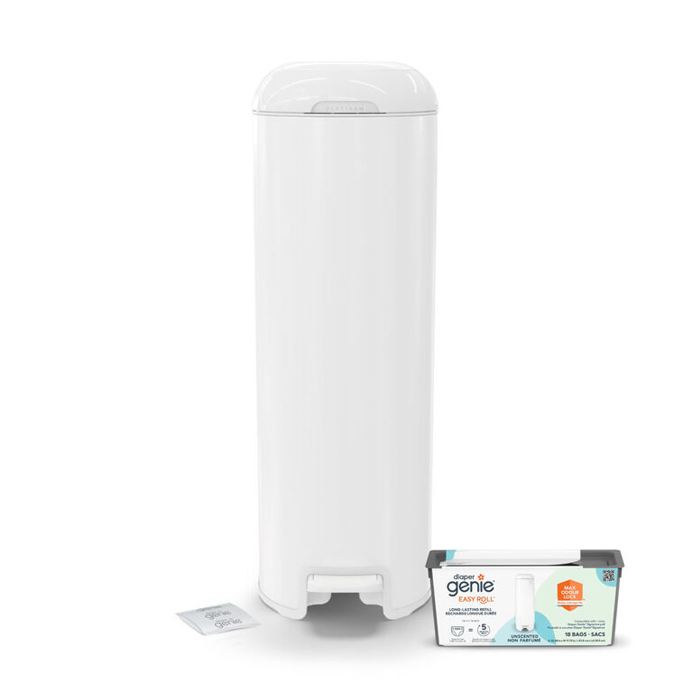 Diaper Genie - Platinum Pail - Lily White