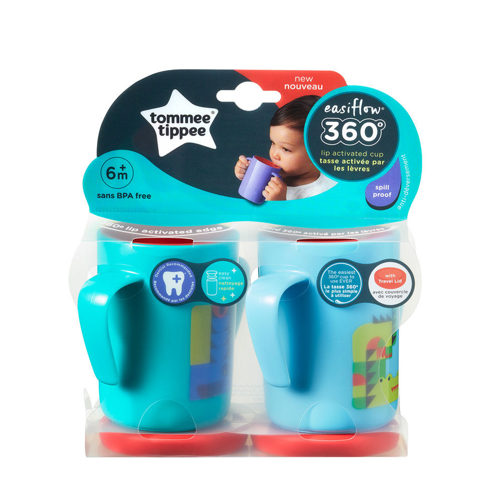 Tommee Tippee Easiflow 360 Degree Spill-Proof Toddler Cup with Handles and Lid