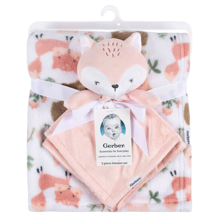 Gerber Childrenswear - 2 piece Blanket + Security Set - Fox