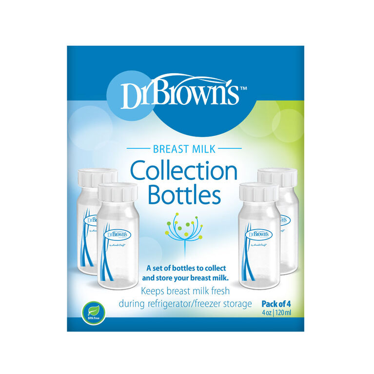 Dr. Brown's Breastmilk Collection Bottles 4 oz 4 pack