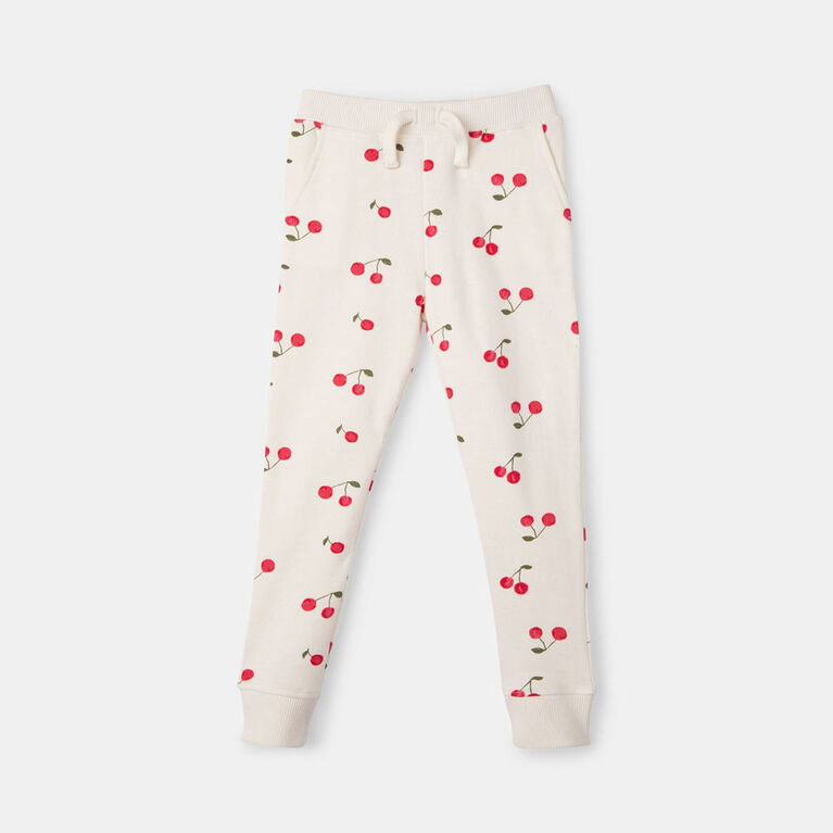 RISE Little Earthling Jogger White Cherry Print