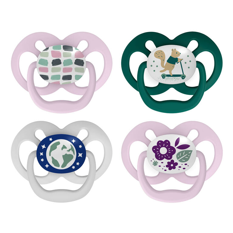 Advantage Pacifier Stage 2 Purple 4 Pack