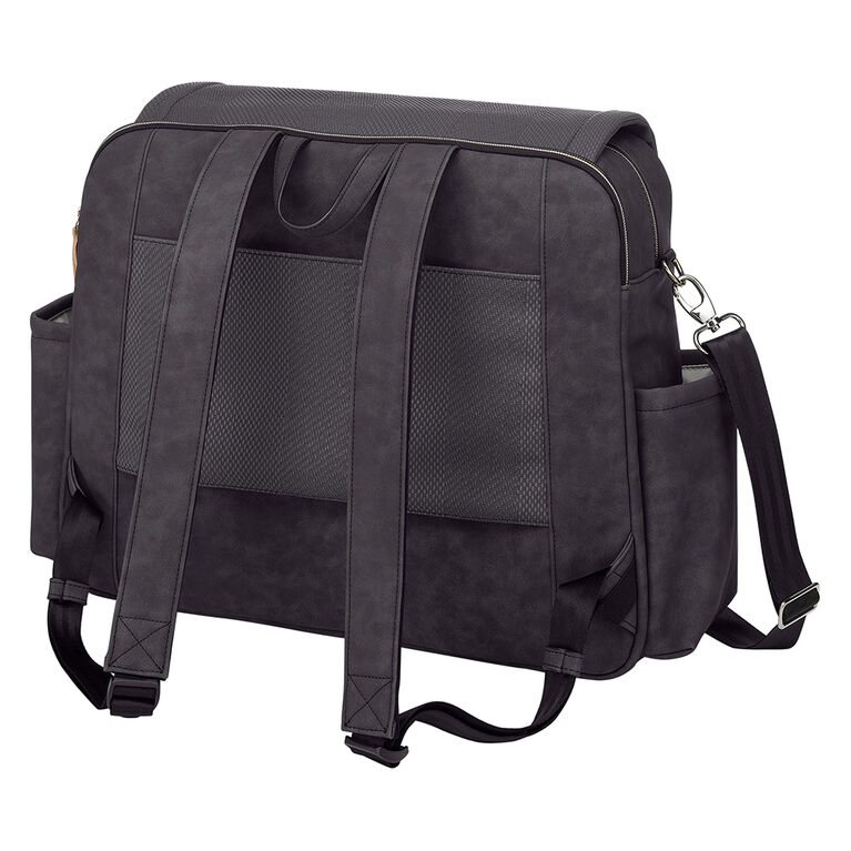 Petunia Pickle Bottom - Boxy Backpack Deluxe - Carbon Cable Stitch Leatherette