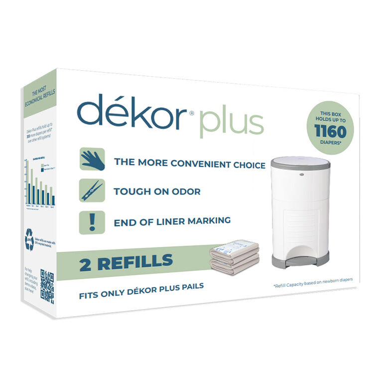 Dekor Plus Diaper Pail Refills | 2 Count