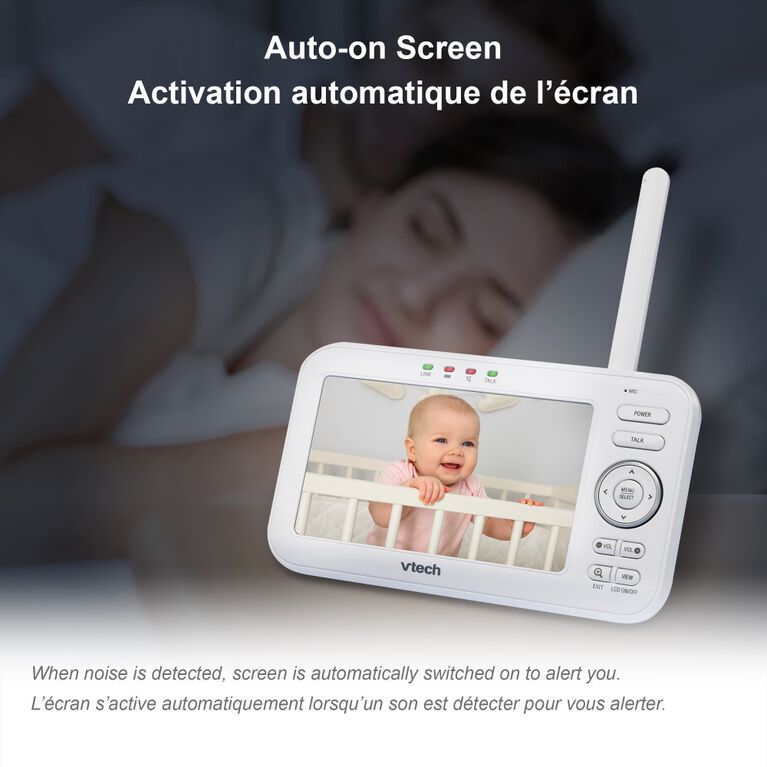 VTech VM5463 Moniteur vidéo numérique pour bébé de 5 po avec