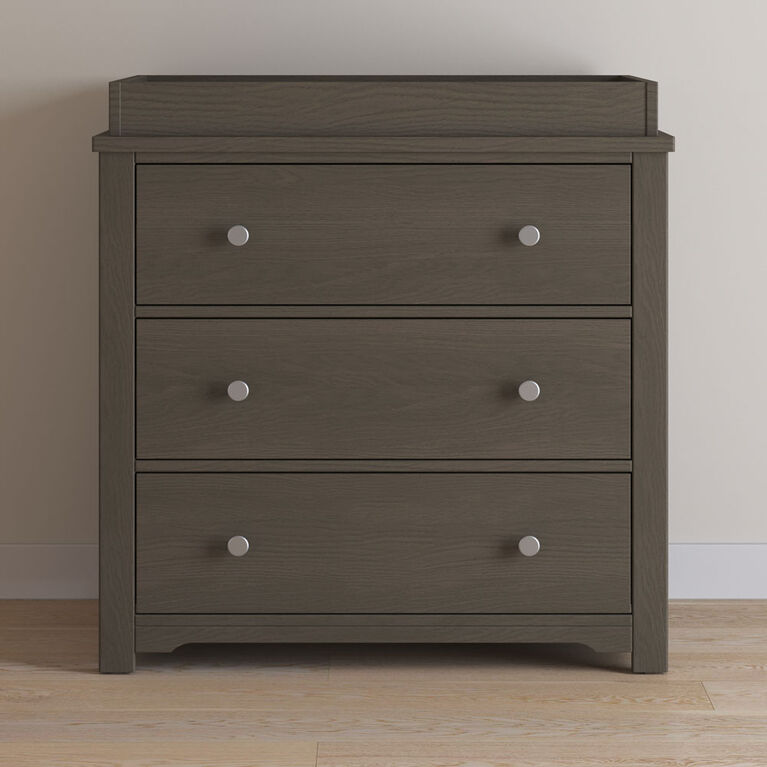 Forever Eclectic by Child Craft Wilmington 3-Drawer Dresser with Dressing Kit, Dapper Gray