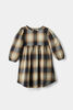 Flannel Plaid Dress Brown 3-4Y