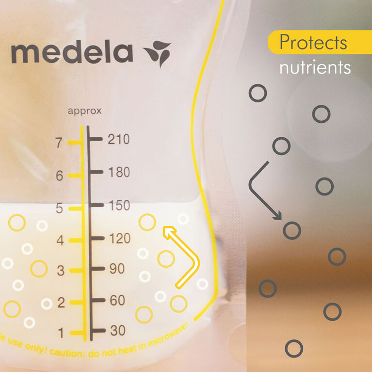 Medela Easy Pour Disposable Breast Milk Storage Bags, 210ml, 100ct