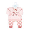 Baby Mode Ensemble de jogging matelassé 3 pièces :Petit Amour Rose 6-9M