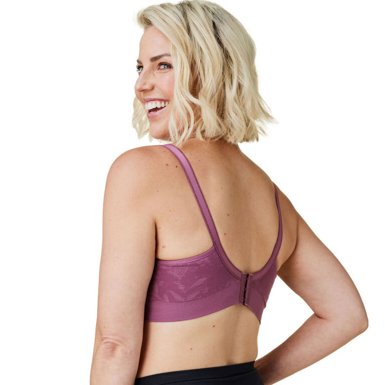 Bravado! Designs Soutien-gorge de maternité et d’allaitement Body Silk Seamless, Berry Jacquard, Très très grande