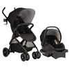 Evenflo Sibby Travel System with LiteMax Infant Car Seat, Charcoal